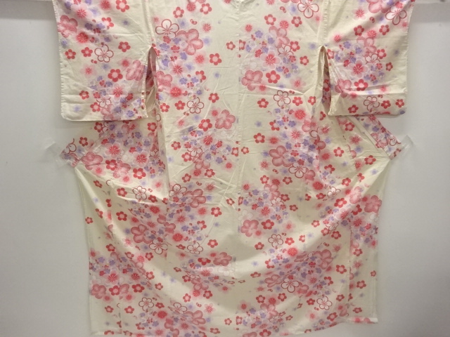 JAPANESE KIMONO / YUKATA / COTTON / FLOWER